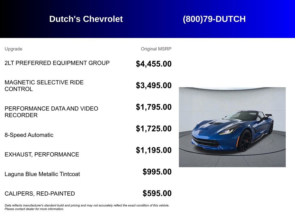 Used 2016 Chevrolet Corvette Stingray Coupe w/ 2LT Preferred Equipment Group RWD image 5