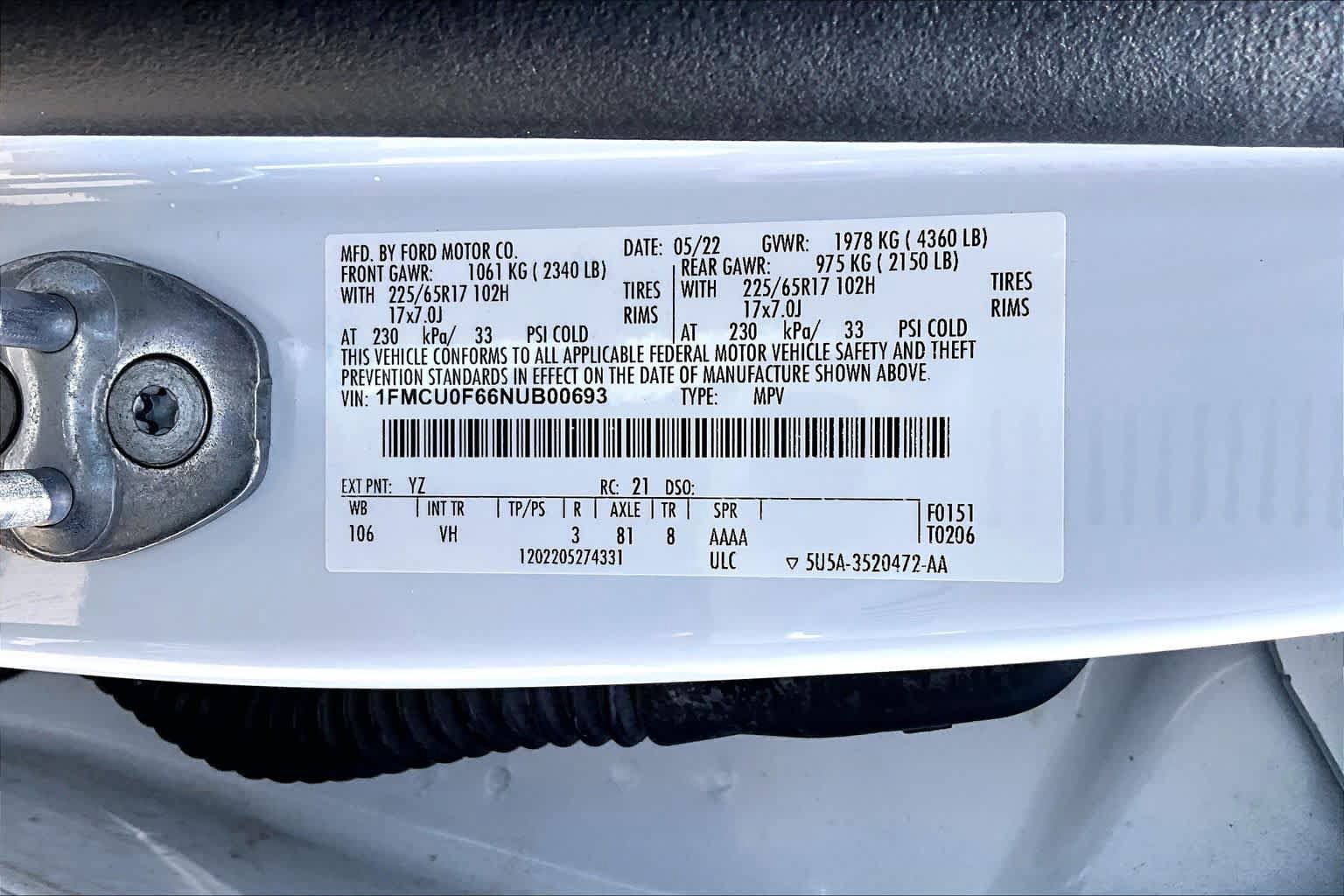 Used 2022 Ford Escape S FWD image 35