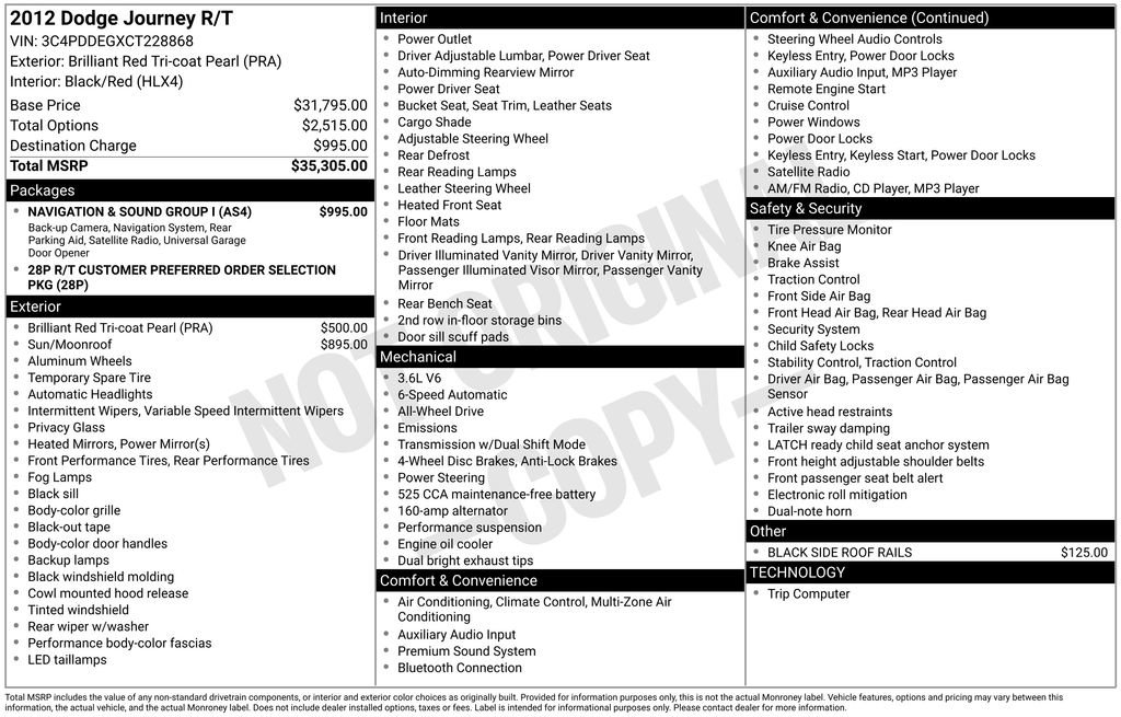 Used 2012 Dodge Journey R/T w/ Navigation & Sound Group I image 6