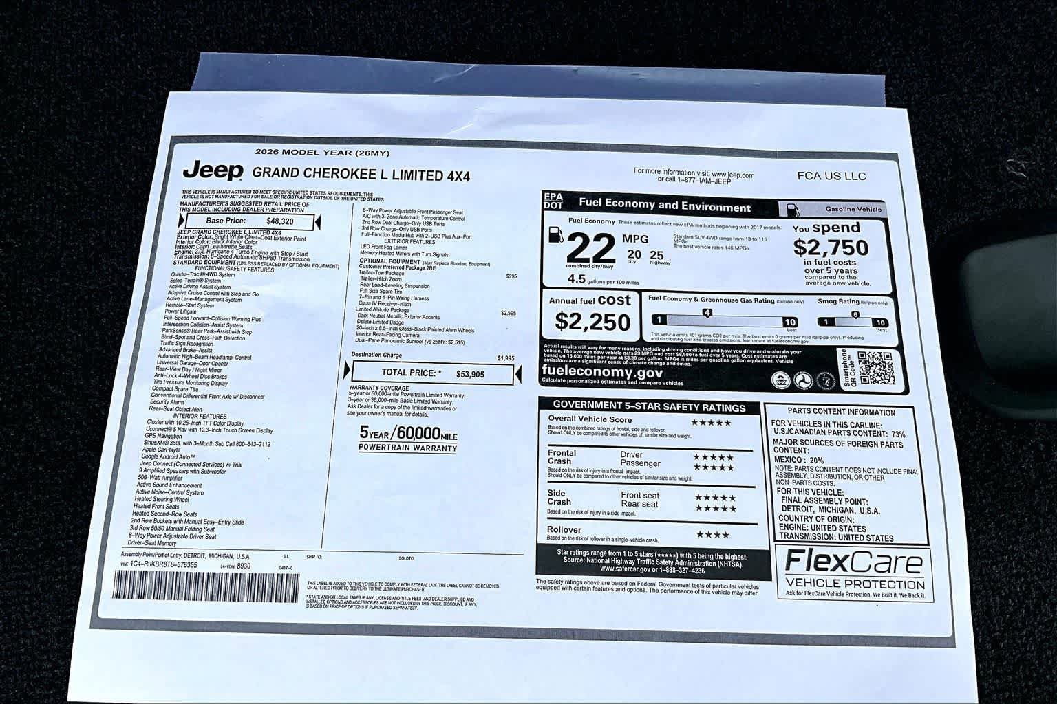 New 2026 Jeep Grand Cherokee L Limited AWD/4WD image 23