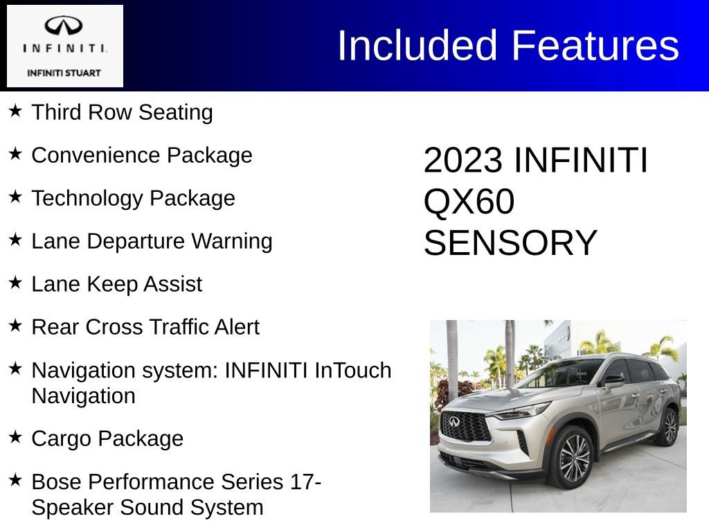Certified 2023 INFINITI QX60 Sensory w/ Vision Package FWD image 4