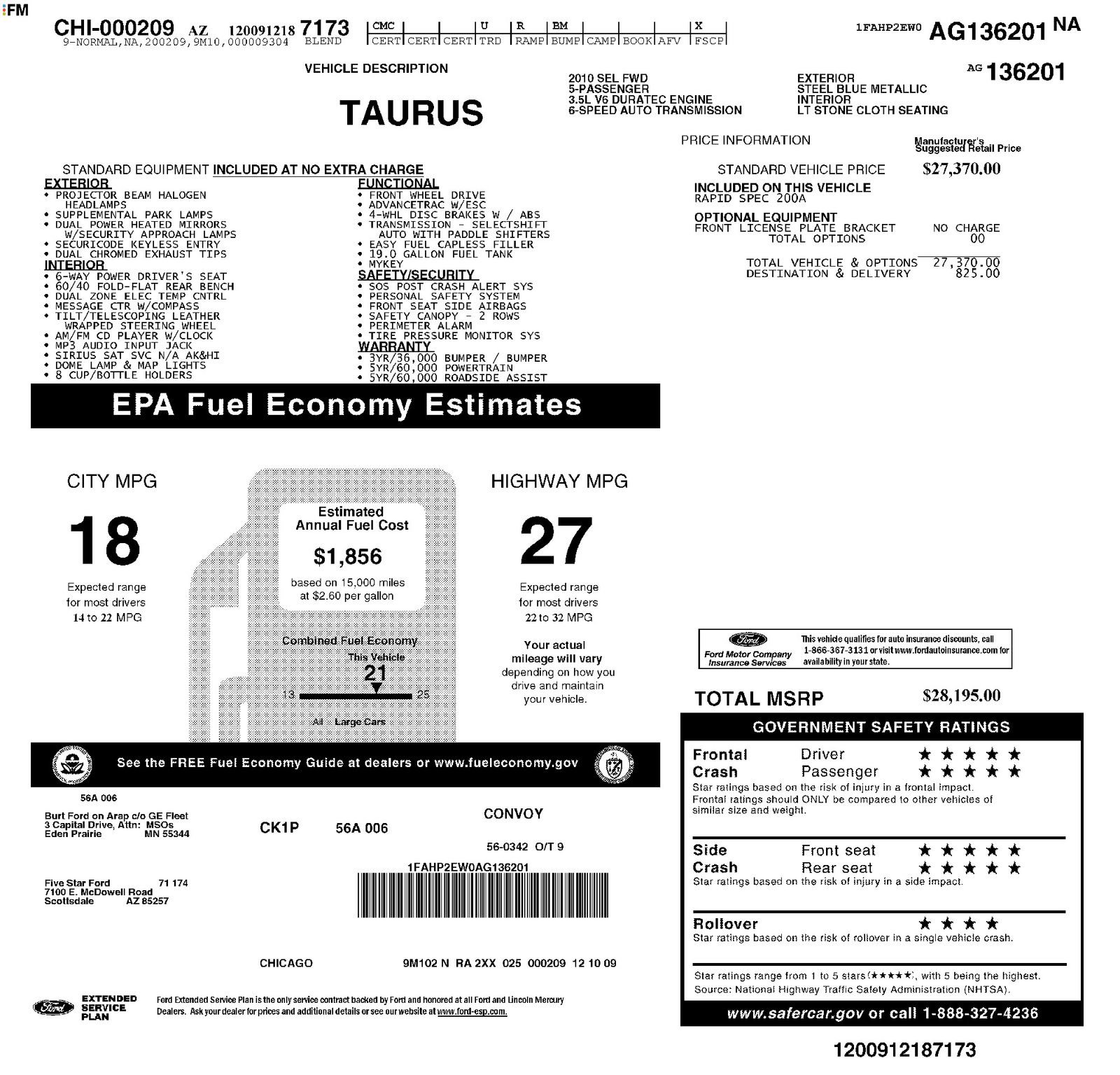 Used 2010 Ford Taurus SEL FWD image 2
