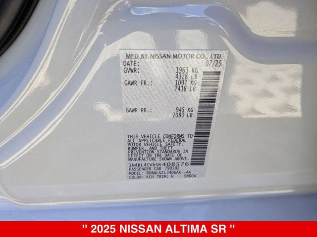 New 2025 Nissan Altima 2.5 SR w/ SR Premium Package FWD image 31