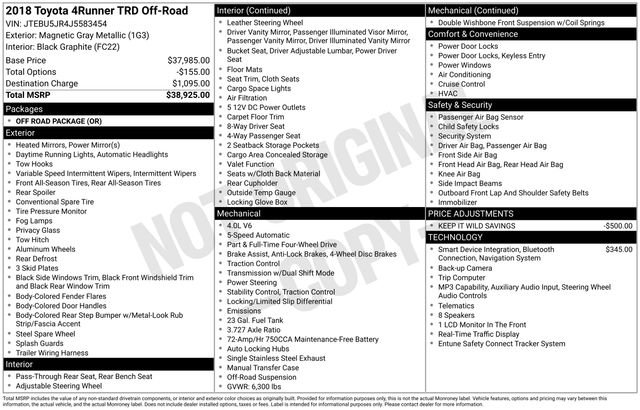 Used 2018 Toyota 4Runner TRD Off-Road image 4