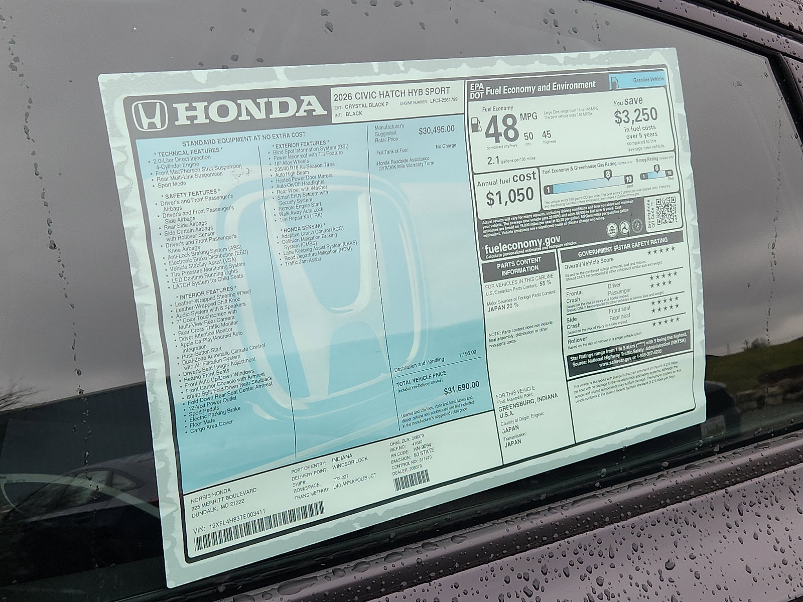 New 2026 Honda Civic Sport image 18