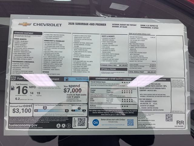 New 2026 Chevrolet Suburban Premier w/ Sun And Tow Package image 31