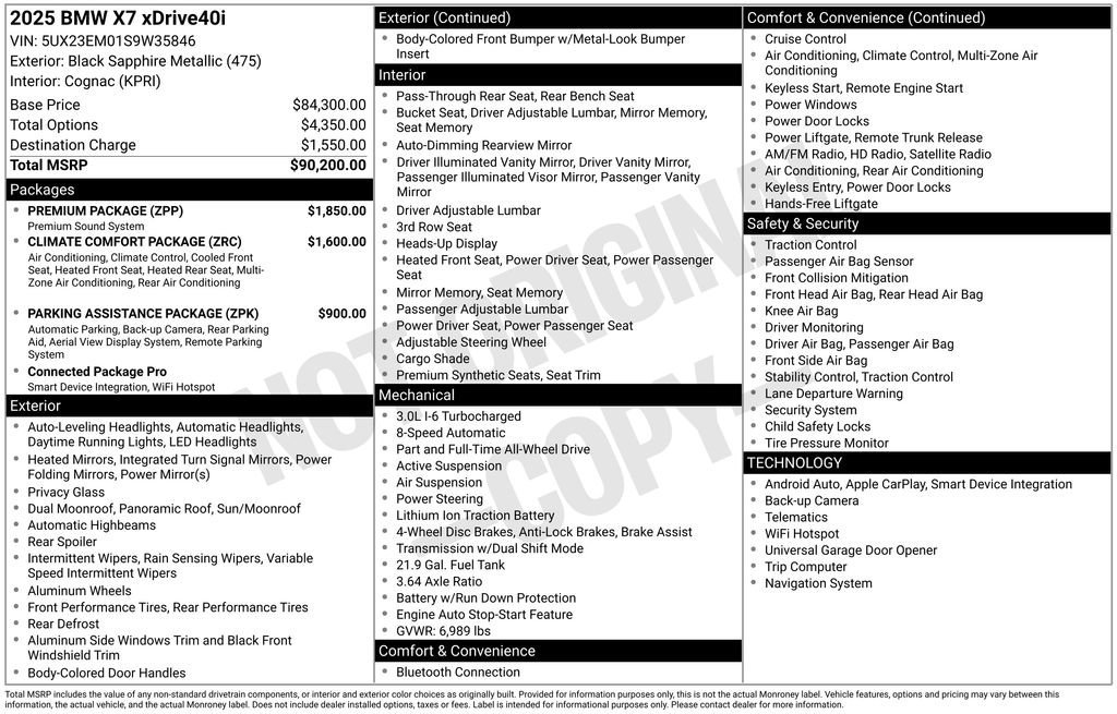 Certified 2025 BMW X7 xDrive40i w/ Premium Package AWD/4WD image 44