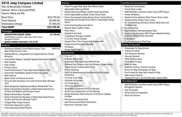 Used 2018 Jeep Compass Limited w/ Navigation Group image 40