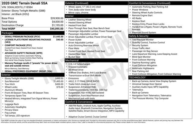 Used 2020 GMC Terrain Denali w/ Denali Premium Package image 27