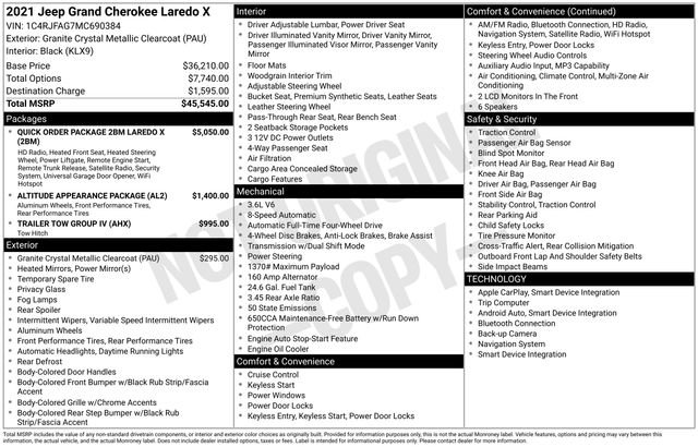 Used 2021 Jeep Grand Cherokee Laredo X AWD/4WD image 7