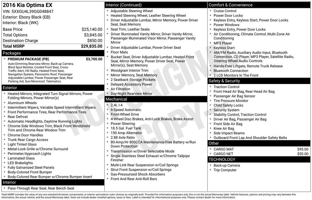 Used 2016 Kia Optima EX w/ Premium Package image 42