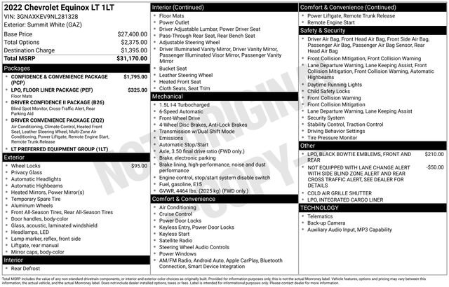 Used 2022 Chevrolet Equinox LT FWD image 2