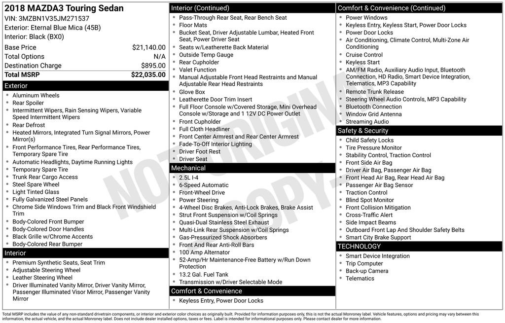 Used 2018 MAZDA MAZDA3 Touring FWD image 5