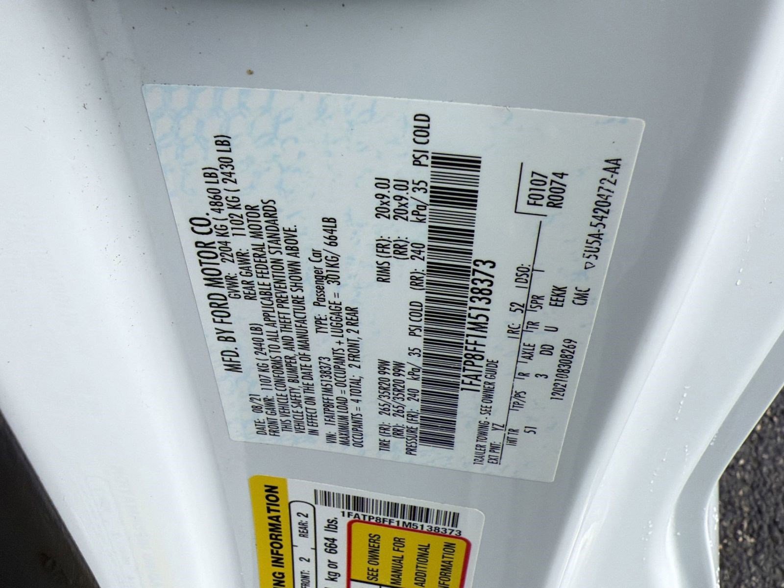 Used 2021 Ford Mustang GT Premium w/ Equipment Group 401A image 18