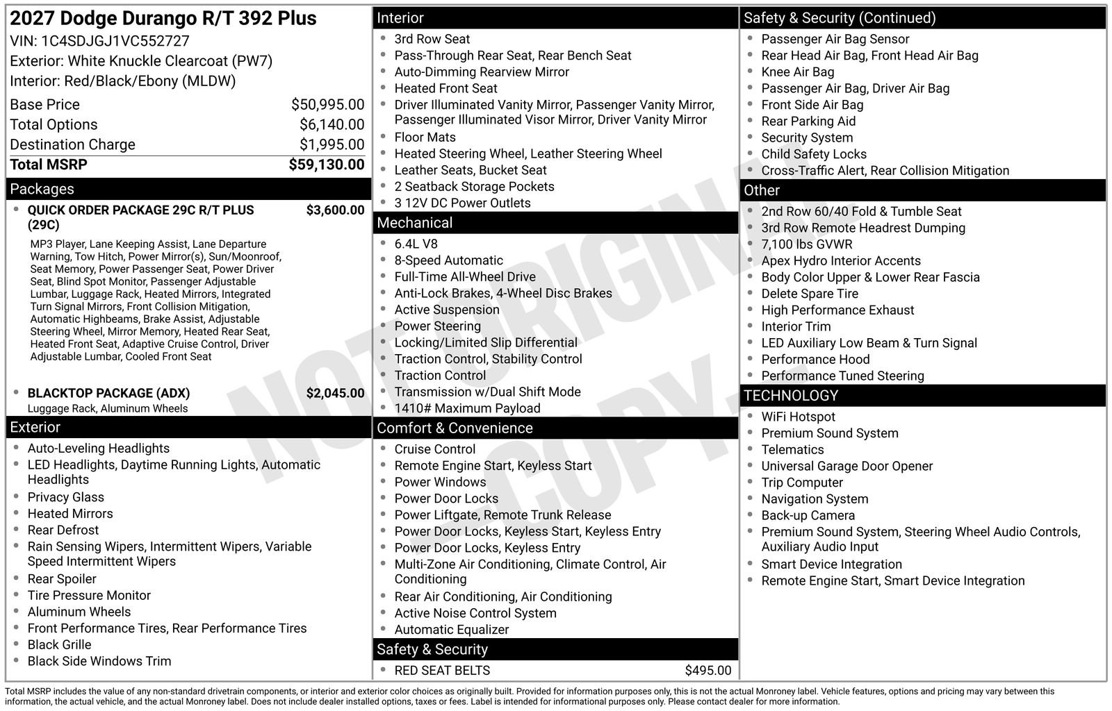 New 2027 Dodge Durango R/T AWD/4WD image 32