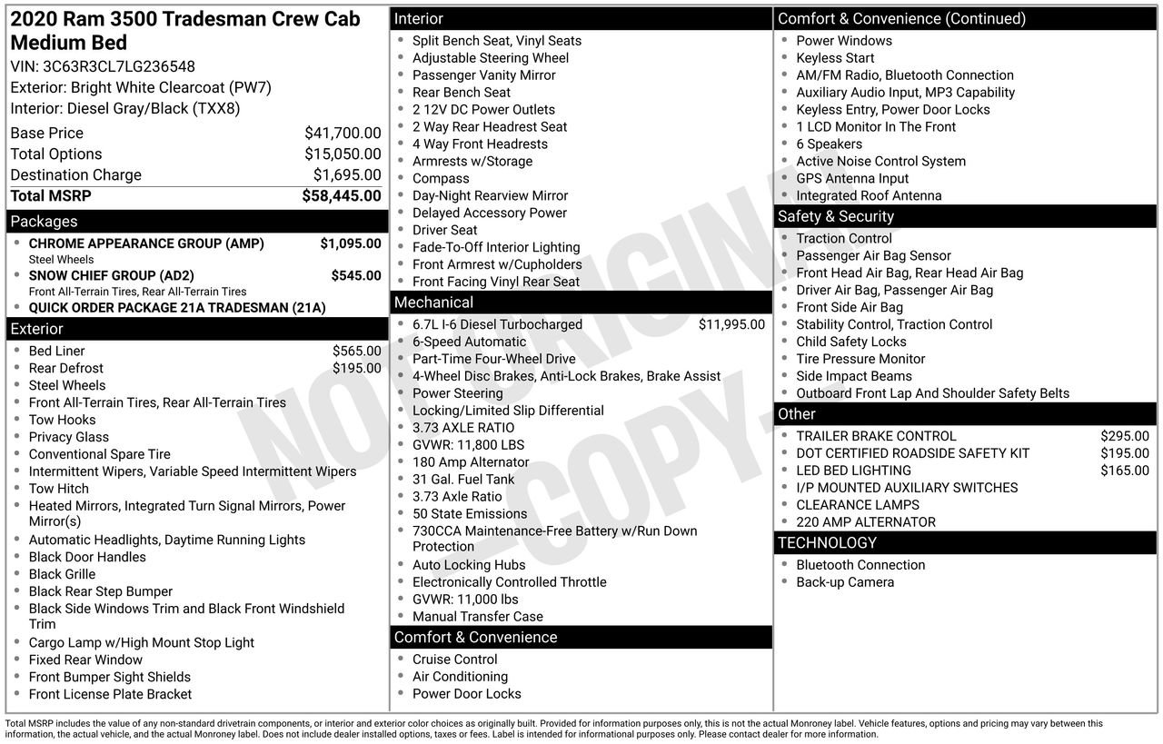 Used 2020 RAM 3500 Tradesman w/ Chrome Appearance Group image 41