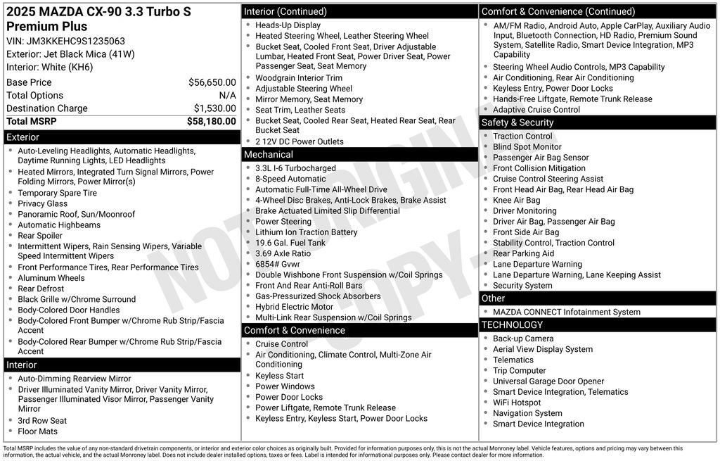 New 2025 MAZDA CX-90 3.3 Turbo S w/ Premium Plus image 7