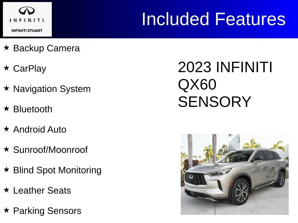 Certified 2023 INFINITI QX60 Sensory w/ Vision Package FWD image 3