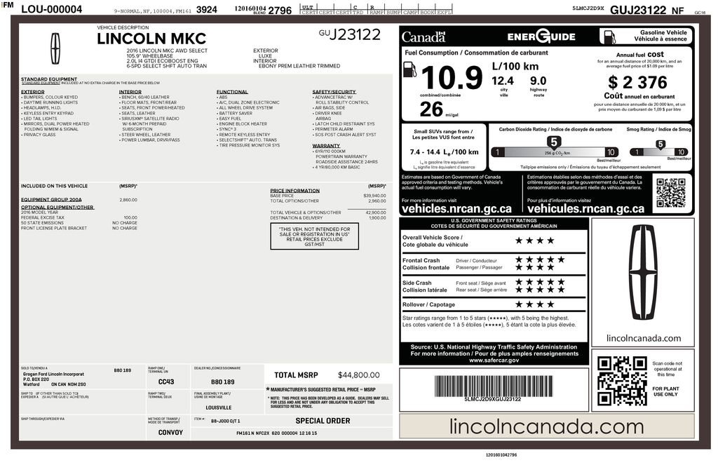 Used 2016 Lincoln MKC Select image 4