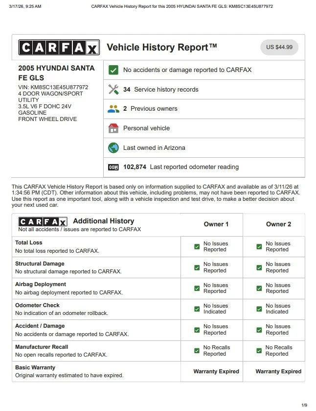 Used 2005 Hyundai Santa Fe GLS image 22