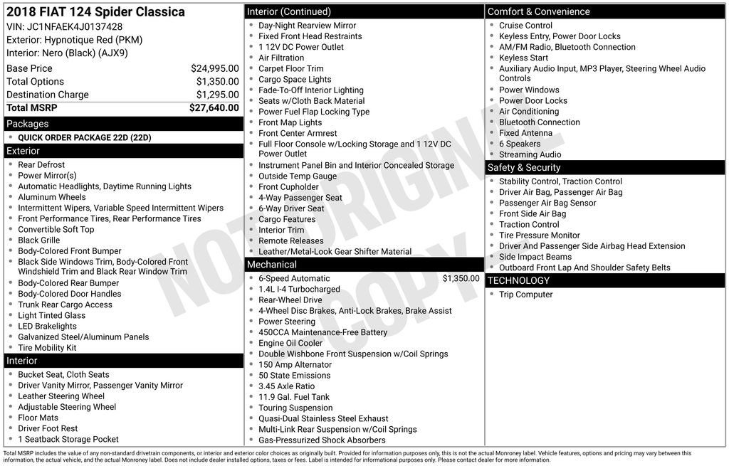 Used 2018 FIAT 124 Spider Classica image 27