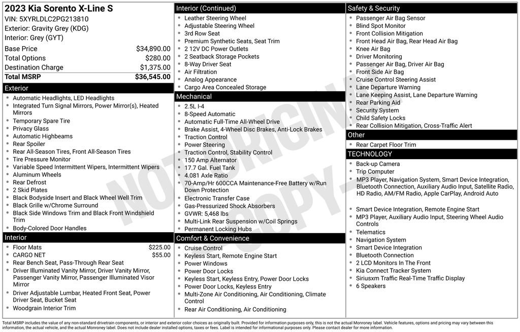 Certified 2023 Kia Sorento S AWD/4WD image 6