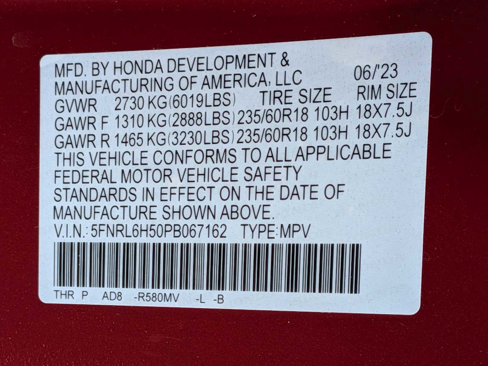 Certified 2023 Honda Odyssey EX image 31