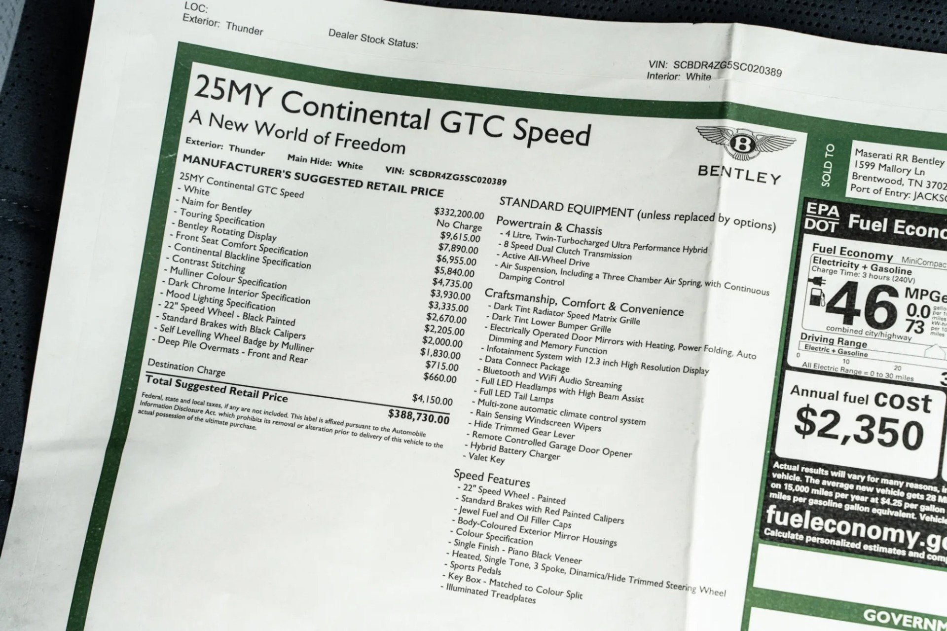 Used 2025 Bentley Continental GT Speed AWD/4WD image 57