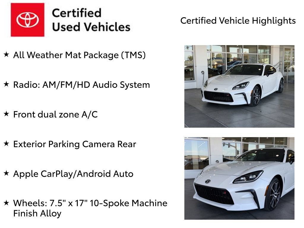 Certified 2023 Toyota GR86 w/ ALL Weather Mat Package (TMS) RWD image 7