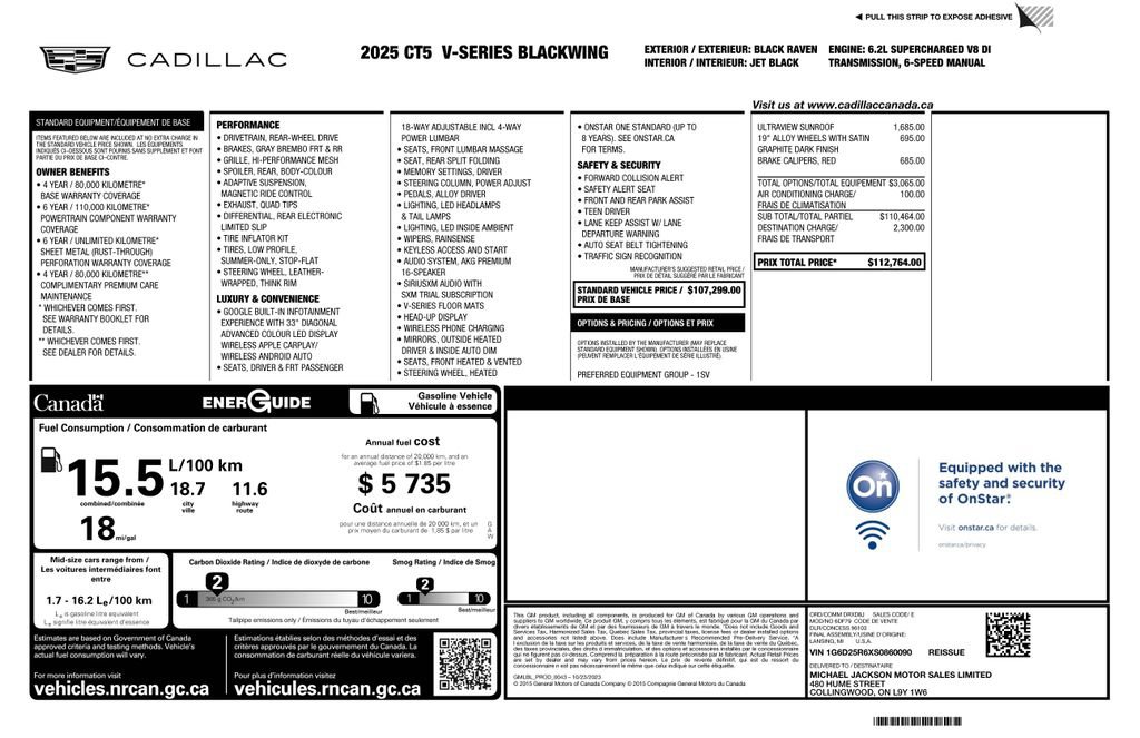 Used 2025 Cadillac CT5 V Blackwing RWD image 2
