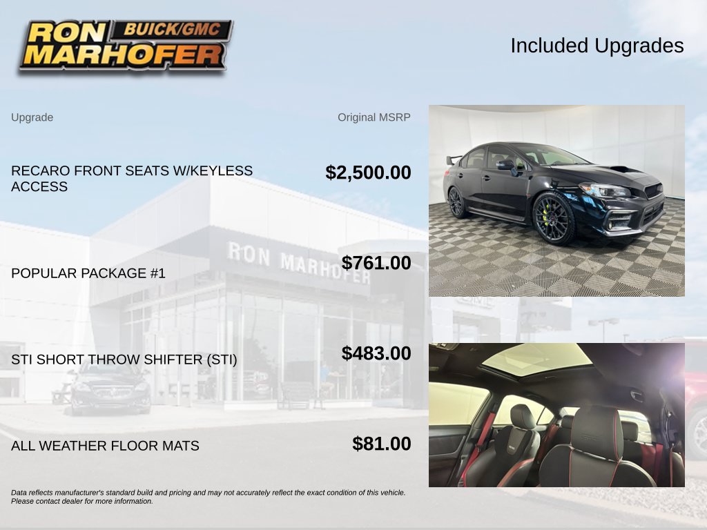 Used 2018 Subaru WRX STI w/ Popular Package #1 AWD/4WD image 6