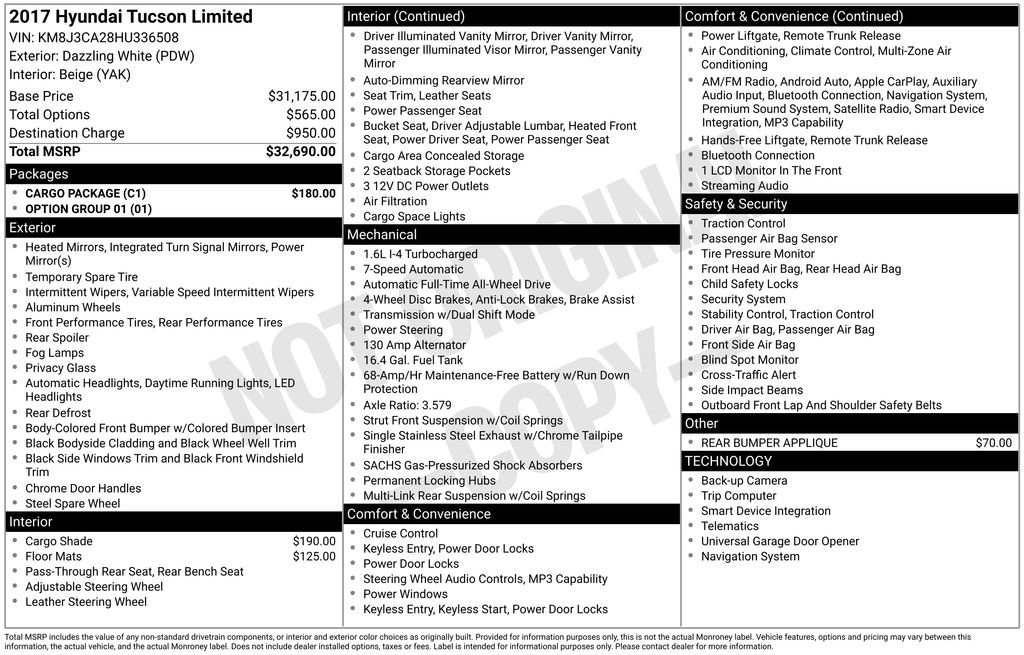 Used 2017 Hyundai Tucson Limited w/ Cargo Package image 11