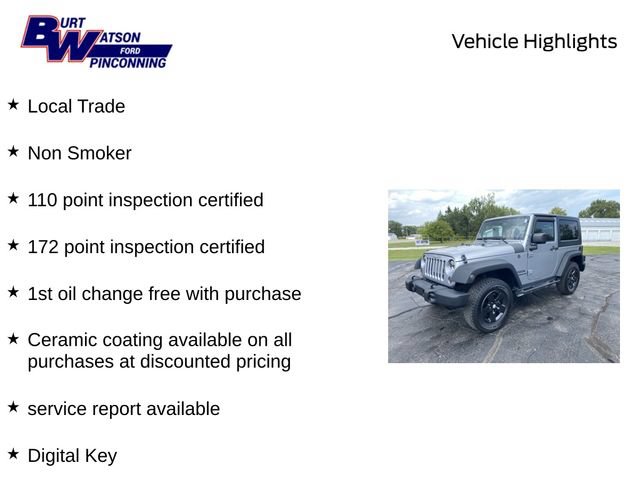 Used 2014 Jeep Wrangler Sport w/ Quick Order Package 24S AWD/4WD image 9