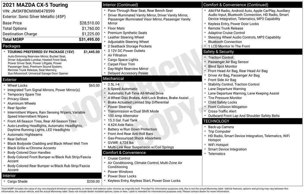 Used 2021 MAZDA CX-5 Touring w/ Touring Preferred SV Package image 39