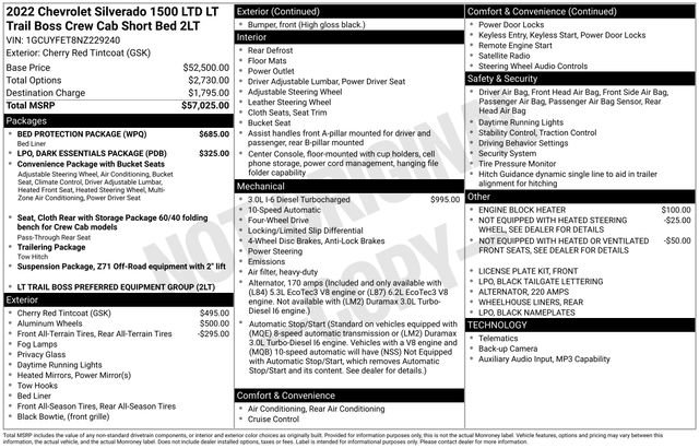 Used 2022 Chevrolet Silverado 1500 LT Trail Boss w/ Bed Protection Package image 2