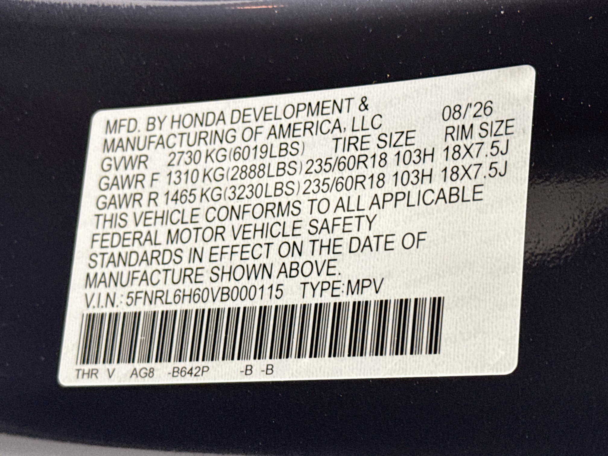 New 2027 Honda Odyssey EX-L image 33