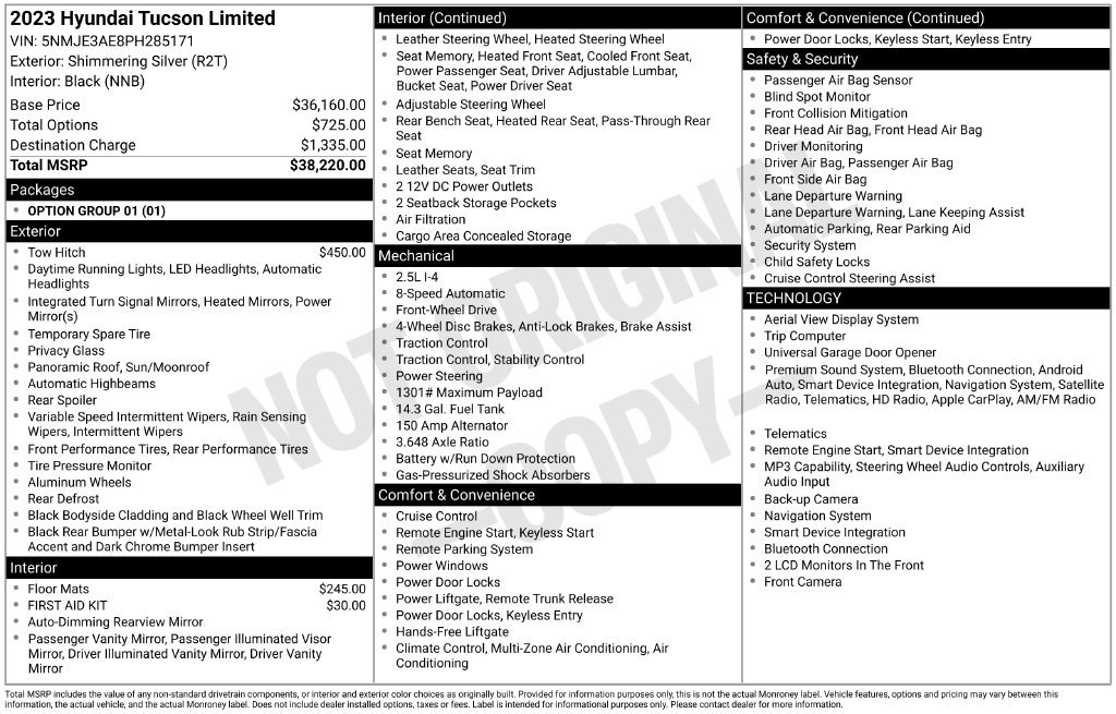 Used 2023 Hyundai Tucson Limited FWD image 36
