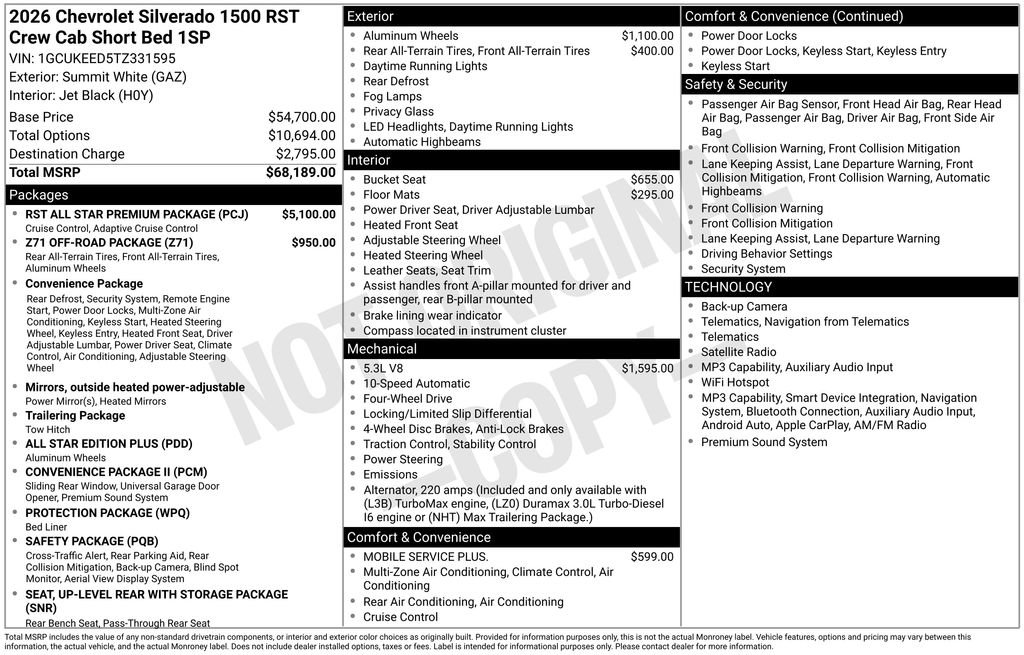 New 2026 Chevrolet Silverado 1500 RST w/ RST All Star Premium Package AWD/4WD image 8