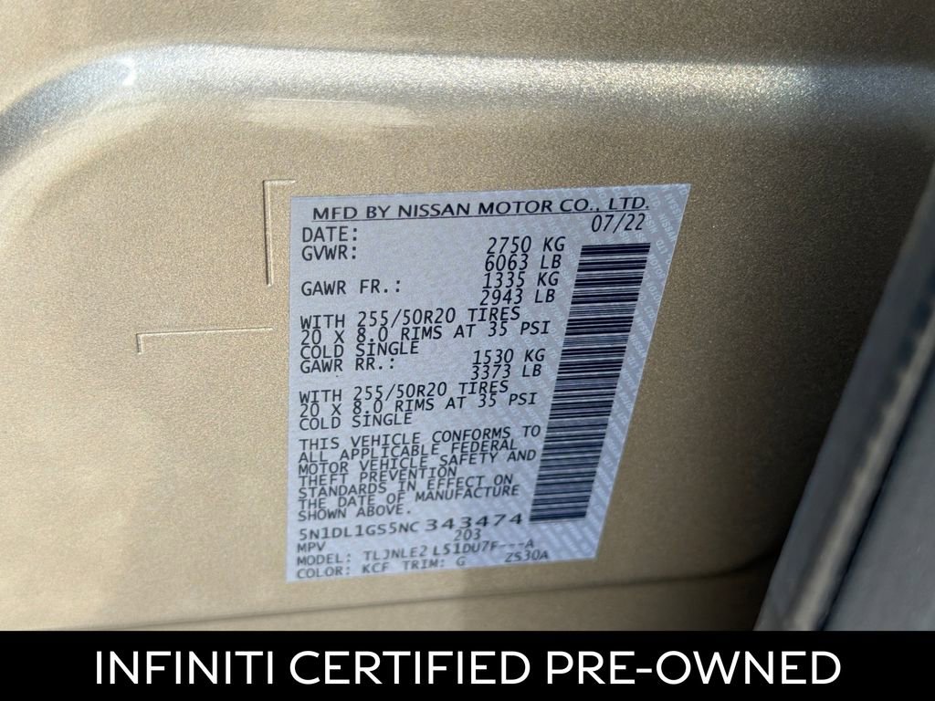 Certified 2022 INFINITI QX60 Sensory w/ Vision Package AWD/4WD image 29