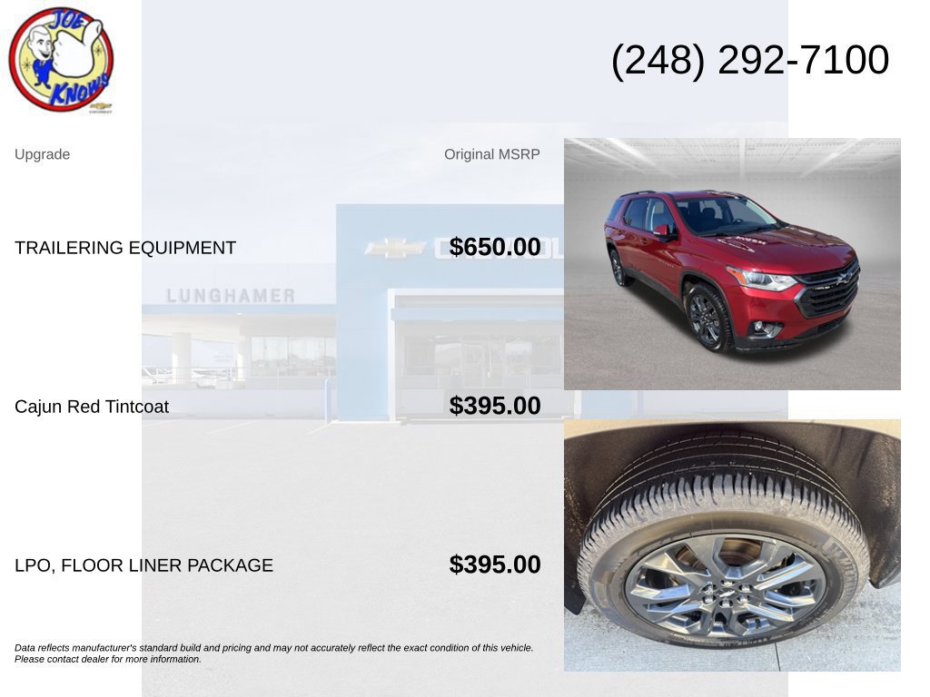 Used 2020 Chevrolet Traverse RS w/ LPO, Floor Liner Package FWD image 5