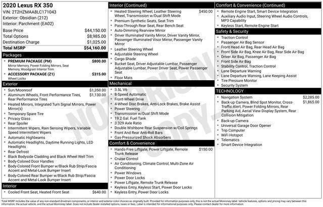 Used 2020 Lexus RX 350 FWD w/ Premium Package image 15