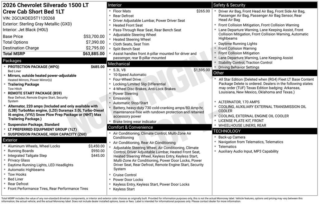 New 2026 Chevrolet Silverado 1500 LT w/ Protection Package image 3