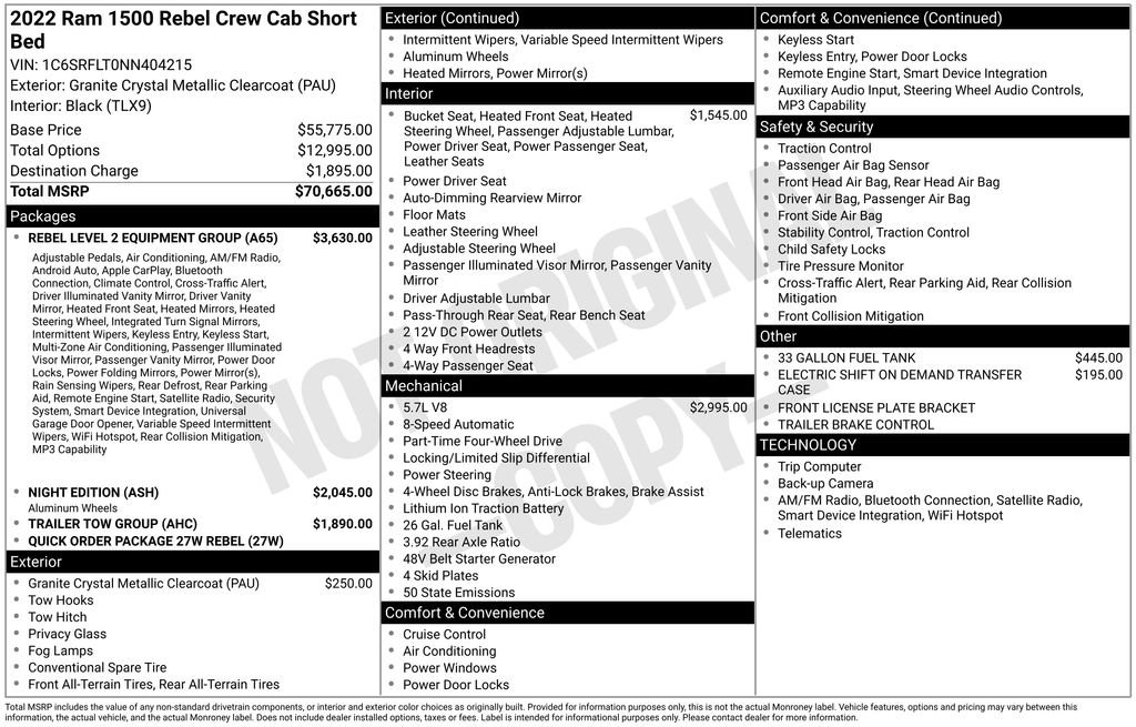 Used 2022 RAM 1500 Rebel w/ Rebel Level 2 Equipment Group AWD/4WD image 3