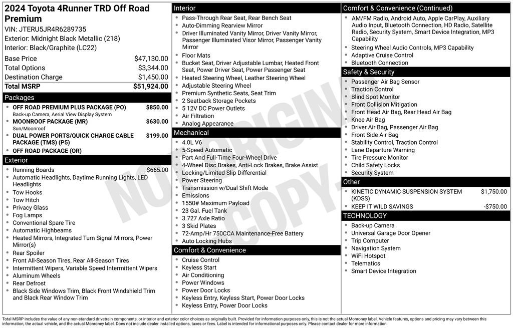 Certified 2024 Toyota 4Runner TRD Off-Road Premium w/ Off Road Premium Plus Package AWD/4WD image 63