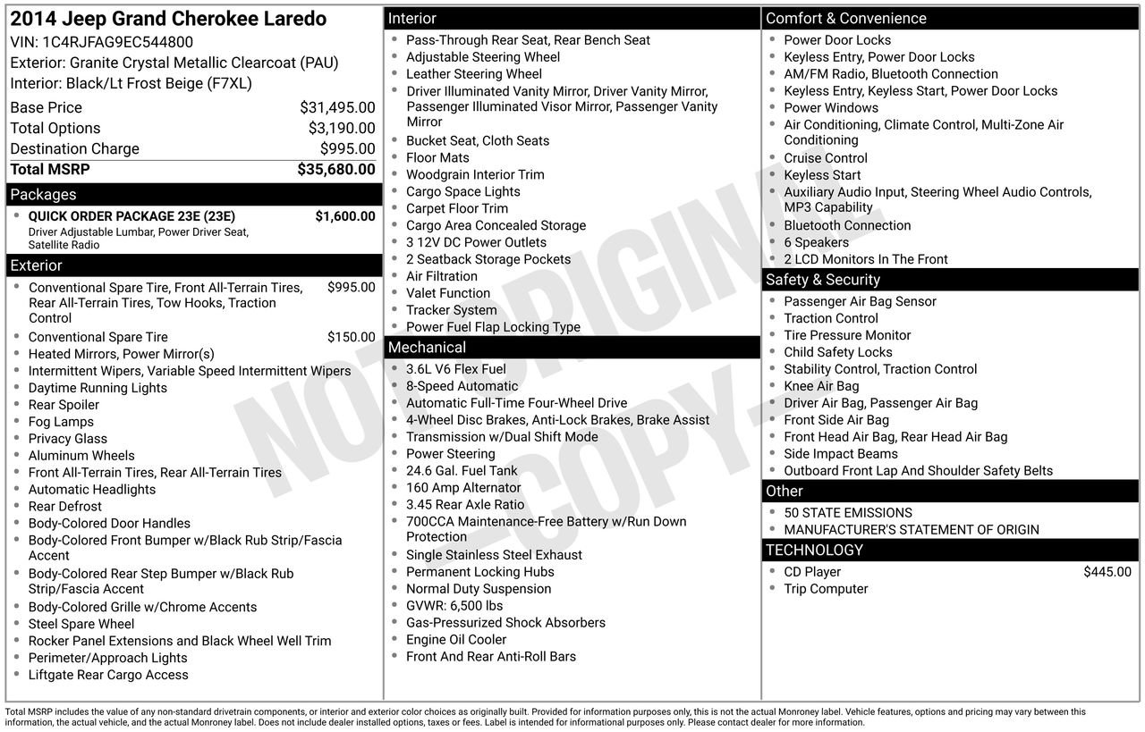 Used 2014 Jeep Grand Cherokee Laredo w/ Quick Order Package 23E image 40