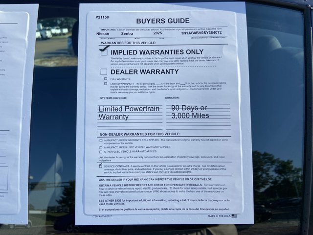 Used 2025 Nissan Sentra S FWD image 5