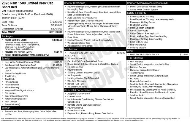 New 2026 RAM 1500 Limited w/ Night Edition AWD/4WD image 52
