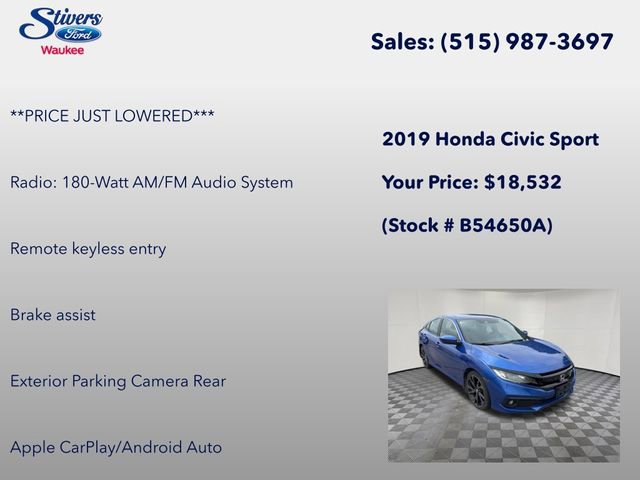 Used 2019 Honda Civic Sport image 8