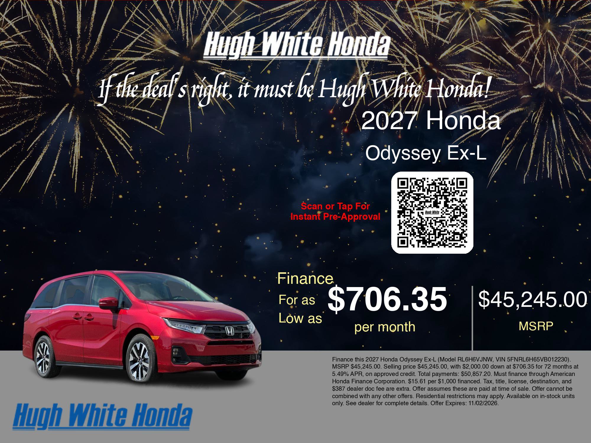 New 2027 Honda Odyssey EX-L image 9
