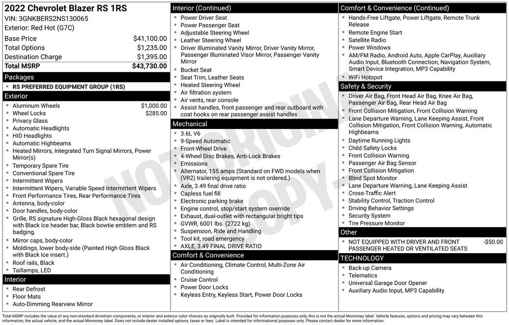 Used 2022 Chevrolet Blazer RS image 28